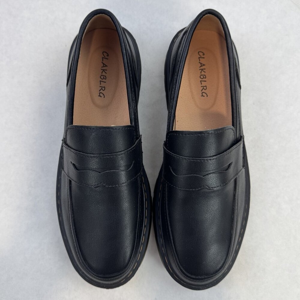 CLAKBLRG Womens Black Penny Loafers Slip On Comfort Driving Moccasins Size 10 - Picture 7 of 13